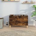 vidaXL Skrinka na platne dymový dub 74,5x38x48 cm kompozitné drevo