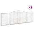 vidaXL Oblúkové gabionové koše 8 ks 400x30x120/140 cm pozink. železo