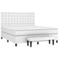vidaXL Boxspring posteľ s matracom biela 160x200 cm umelá koža
