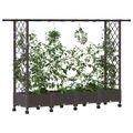 vidaXL Vyvýšený záhon s mriežkou a strechou Hnedá 203 x 40 x 127 cm PP