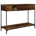 vidaXL Konzolový stolík dymový dub 100x34,5x75 cm kompozitné drevo