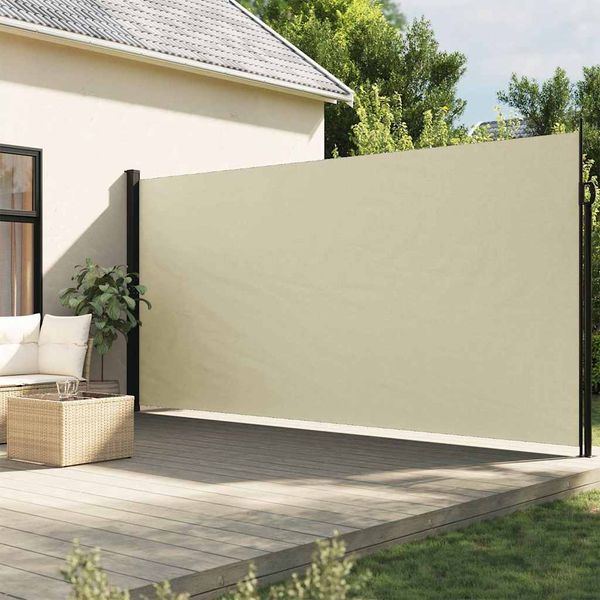 vidaXL Zaťahovacia bočná markíza, krémová 220x600 cm