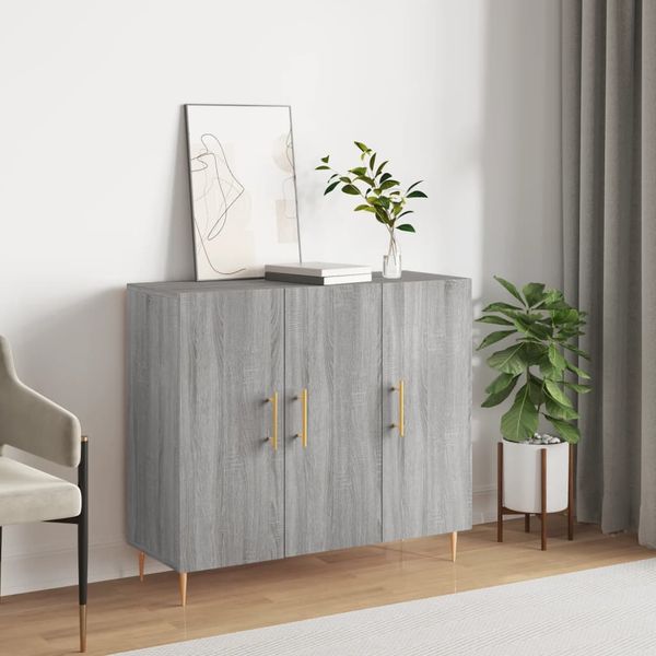 vidaXL Komoda sivý dub sonoma 90x34x80 cm kompozitné drevo