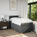 vidaXL Boxspring posteľ s matracom tmavosivá 90x200 cm látka
