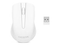 Myš - pre pravákov aj ľavákov - optická - 3 tlačidlá - bezdrátová - 2.4 GHz - bezdrátový prijímač USB - biela
