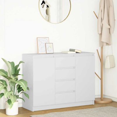 vidaXL Komoda so zásuvkami, biela 100,5x35x76 cm, kompozitné drevo