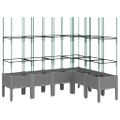 vidaXL Záhradný kvetináč s mriežkou bledosivý 120x40x142,5 cm PP