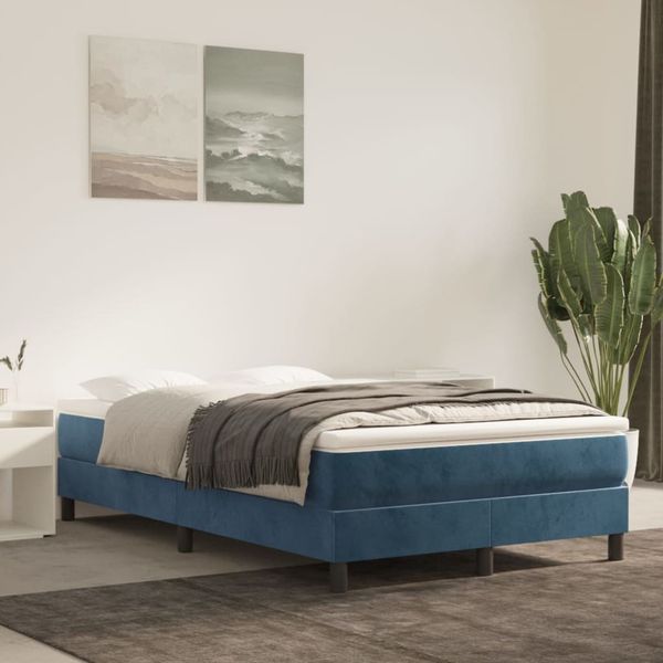 vidaXL Matrac s taštičkovými pružinami stredná tvrdosť tmavomodrá 120x200x20 cm zamat