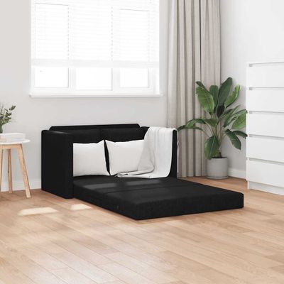 vidaXL Podlahová rozkladacia pohovka 2 v 1 čierna 112x174x55 cm látka