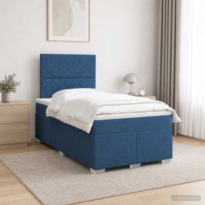 vidaXL Posteľ boxspring s matracom Modrá 120 x 190 cm Látka