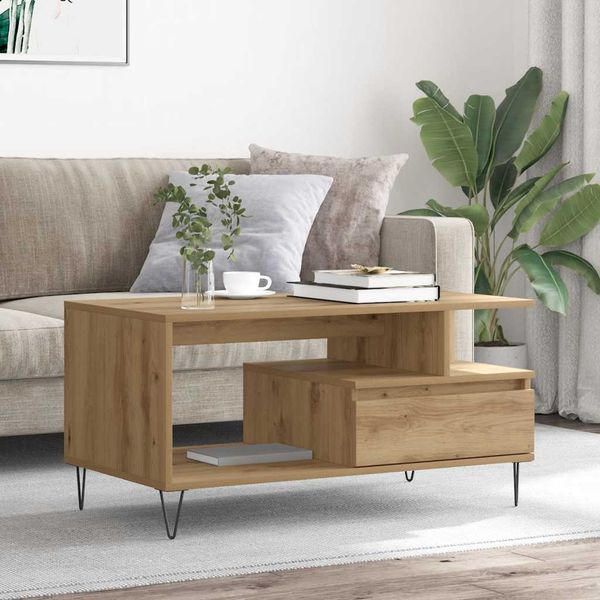 vidaXL Konferenčný stolík dub artisan 90x49x45 cm spracované drevo