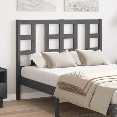 vidaXL Čelo postele sivé 126x4x100 cm masívna borovica
