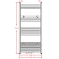 Čierny rebríkový radiátor na centrálne vykurovanie zaoblený 500x1160mm