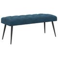 vidaXL Lavica s gombíkovým prešívaním Modrá 110 x 40 x 46 cm Zamat