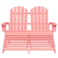 vidaXL 2-miestna záhradná stolička a taburetka Adirondack jedľa ružová