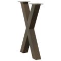 vidaXL Nohy k jedálenskému stolu v tvare X, 2 ks, prírodná oceľ, 50 x (72-73) cm, oceľ