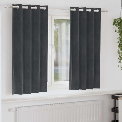 vidaXL Zatemňovacie závesy 2 pcs Svetlosivá 140 x 175 cm Zamat