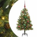 vidaXL Umelý vianočný stromček s pniškami Zelená 120 cm PVC a PE a kov
