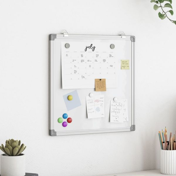 vidaXL Magnetická biela tabuľa 60x60x1,7 cm hliník