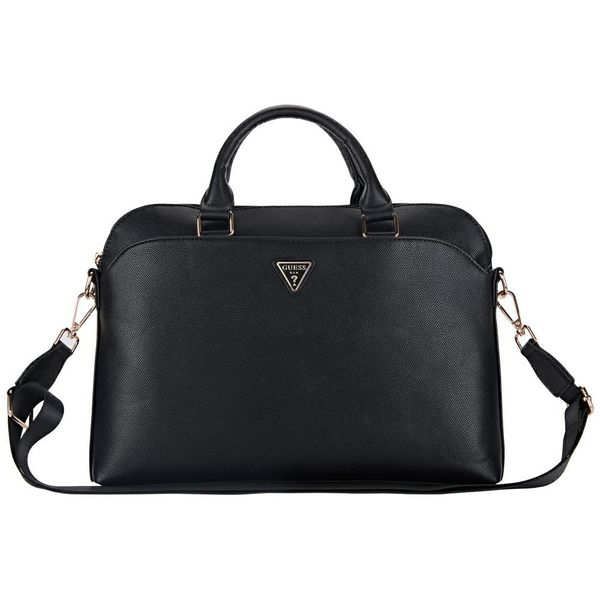 Guess Computer Bag Grained PU Zipper Pocket & Triangle Logo for 15" Laptop Black