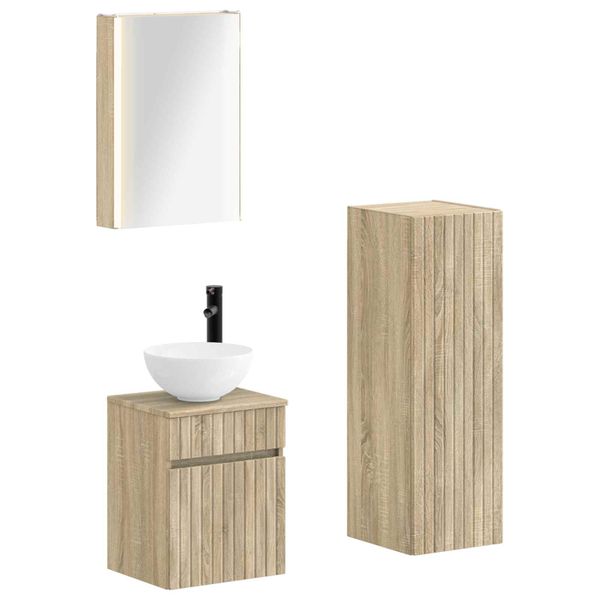 vidaXL Sada kúpeľňového nábytku 4 pcs Dub sonoma