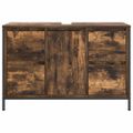vidaXL Skrinka pod umývadlo so zásuvkami dub dymový 90x34,5x60 cm