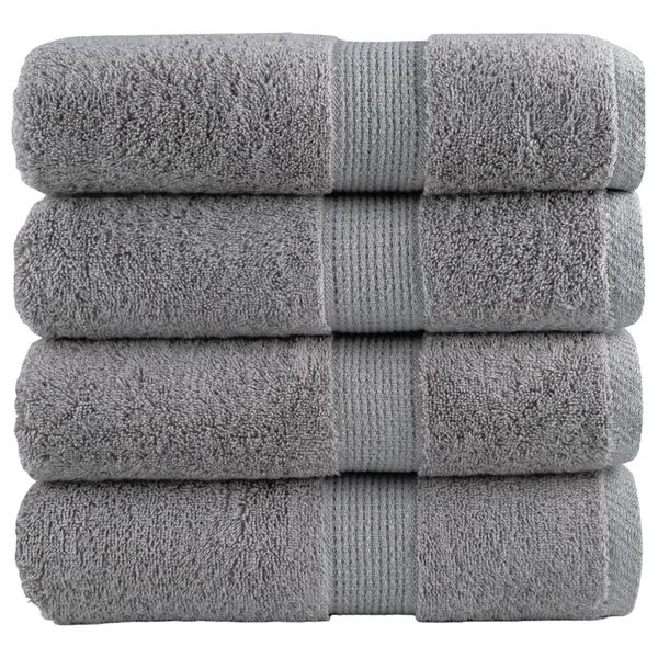vidaXL Prémiové umývacie utierky SOLUND 4 ks sivé 30x30 cm 600 g/m²
