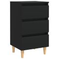 vidaXL Nočné stolíky 2 ks nohy z masívneho dreva čierne 40x35x69 cm