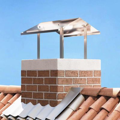 vidaXL Komínový kryt Strieborná 50 x 60 x 37 cm Nerezová oceľ
