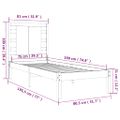 vidaXL Posteľný rám čierny drevený masív 75x190cm malé jednolôžko