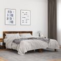 vidaXL Posteľný rám dymový dub 160x200 cm kompozitné drevo a kov