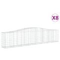 vidaXL Oblúkové gabionové koše 8 cm 400x50x80/100cm pozinkované železo