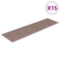 vidaXL Schodové rohože, samolepiace, 15 ks, 76x20 cm, svetlohnedé, obdĺžnikové