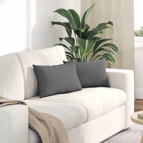vidaXL Vankúše na pohovku 2 pcs Tmavo šedá 50 x 30 cm látka