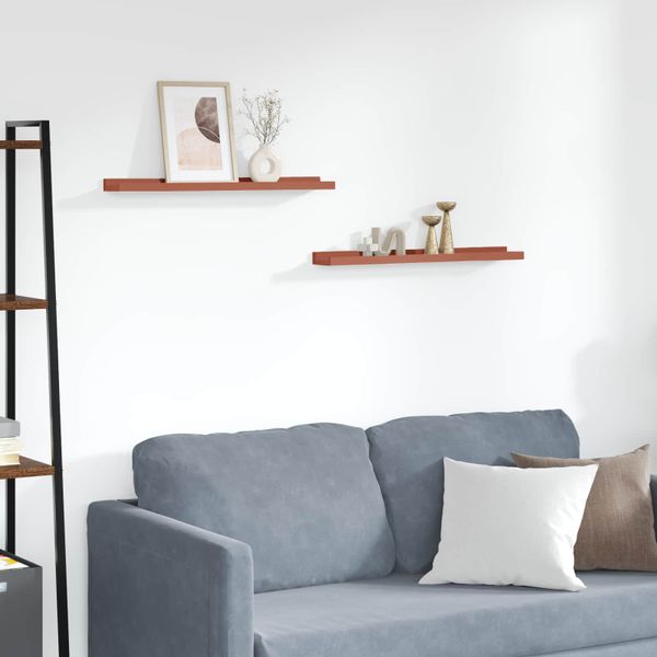 vidaXL Stenná polica 2 pcs Červená 60 x 9 x 3 cm Kompozitné drevo