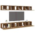 vidaXL TV stolíky 8 ks dymový dub 60x30x30 cm spracované drevo
