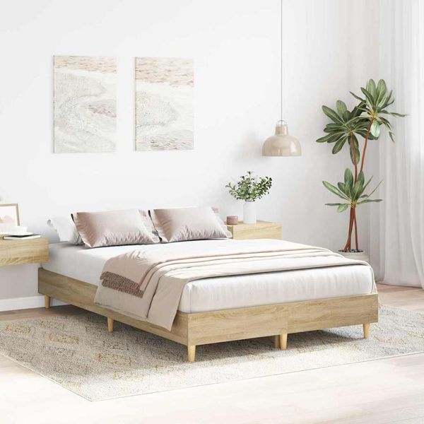 vidaXL Rám postele Sonoma 137 x 190 cm Kompozitné drevo