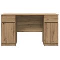 vidaXL Stôl dub artisan Kompozitné drevo 140 x 49 x 76 cm