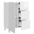 vidaXL Servírovacia skriňa Biela s vysokým leskom 66 x 34,5 x 91,5 cm