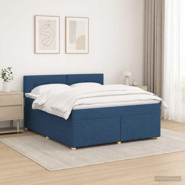 vidaXL Posteľ boxspring s matracom Modrá 140 x 200 cm Látka