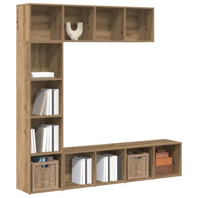 VidaXL skrinky na knihy 3 ks Artisan Oak Engineered Wood