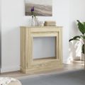 vidaXL Obloženie krbu dub sonoma 90x30x90 cm kompozitné drevo