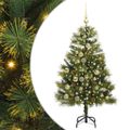 vidaXL Umelý vianočný stromček s pniškami Zelená 120 cm PVC a PE a kov