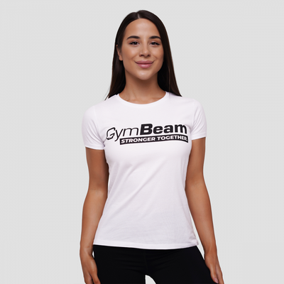 Dámske tričko Stronger Together White - GymBeam, veľkosť XXL, veľkosť oblečenia XXL