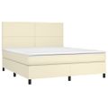 vidaXL Boxspring posteľ s matracom krémová 180x200 cm umelá koža