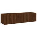 vidaXL TV nástenné skrinky s LED svetlami 2 ks hnedý dub 60x35x31 cm