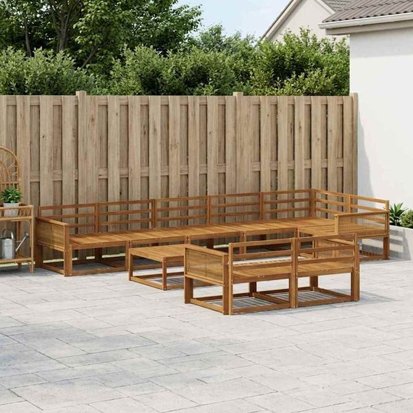 vidaXL Záhradná súprava gaučov 9 pcs Prírodná Pevné akáciové drevo
