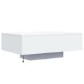 vidaXL Konferenčný stolík s LED svetlami biely 85x55x31 cm