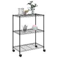 vidaXL Regál s 3 policami na kolieskach 60x35x81 cm čierny 150 kg