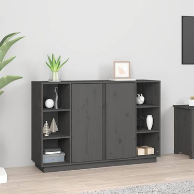 vidaXL Komoda sivá 120x35x80 cm borovicový masív